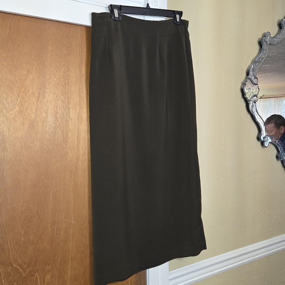 Vintage Long Dark Green Briggs Women's Skirt 12 14